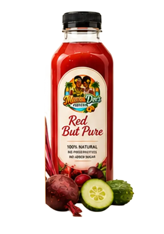Red But Pure juice bottle